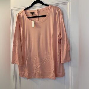 NWT and in plastic pink three quarter length sleeves- Talbots brand t shirt